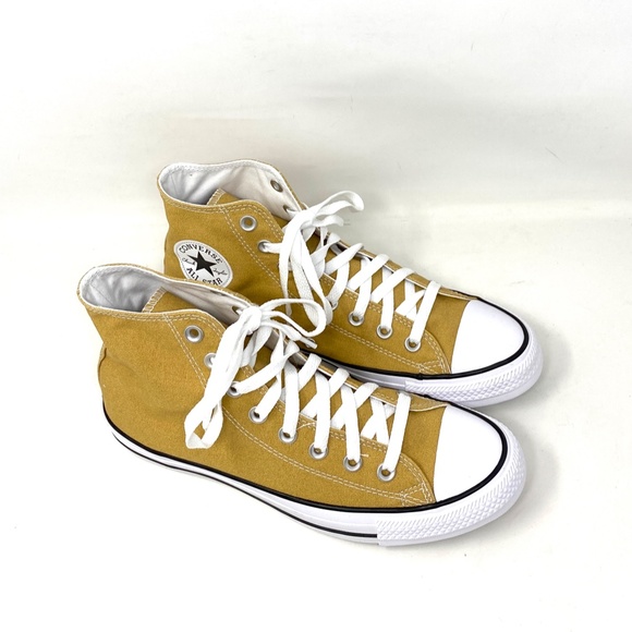 Converse All Star Chuck Taylor High Top Women Gold Dart Canvas Sneakers A04839C - Picture 3 of 9